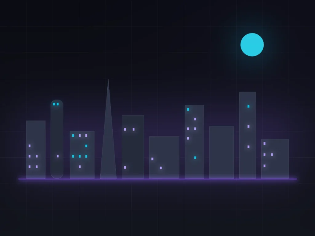 Stylised London skyline at night representing crypto tax support in the capital