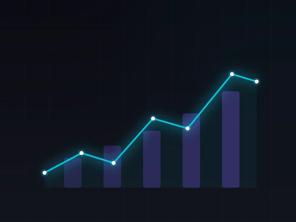 Illustration of a rising portfolio growth chart representing long-term crypto wealth management